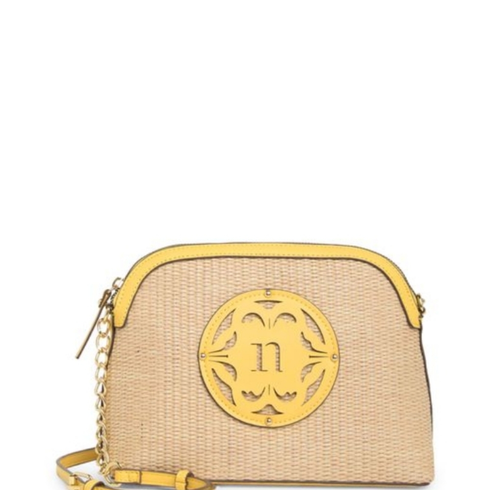Nanette Lepore Thea Straw Dome Crossbody with credit card case NWT 88$ 2 Piece